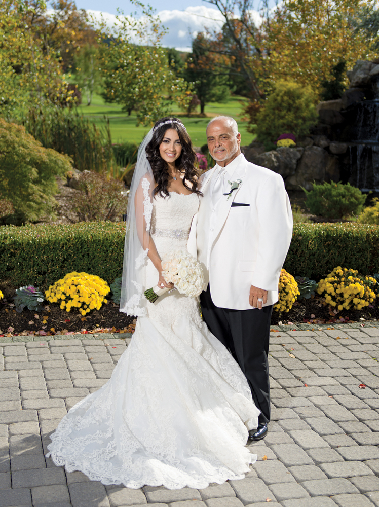 Falkirk Estate & Country Club, the Bride, Alexa, with her dad, Falkirk GM Tommy Spinelli (Allen E. Levine Photography)