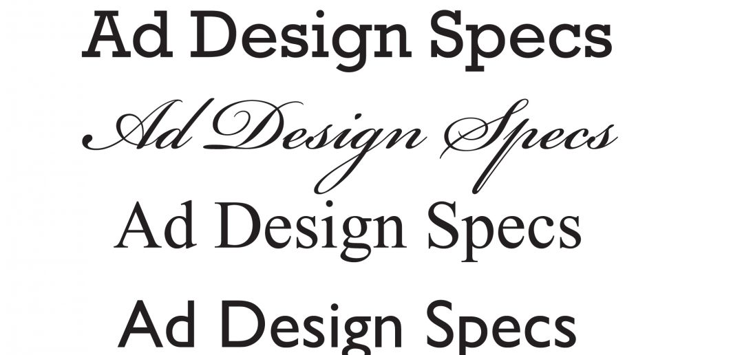 Ad Design Specs-Font Samples