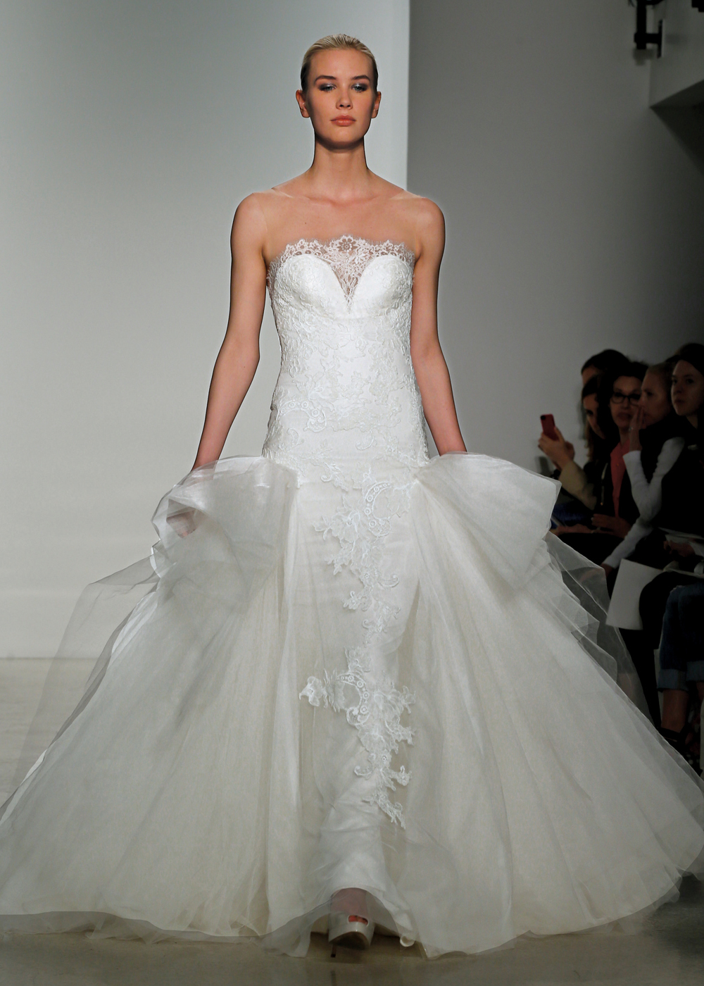 Kenneth Pool Avant-Garde Strapless Fit-to-Flare Bridal Gown