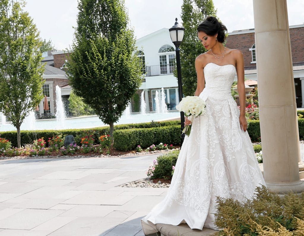 Oleg Cassini (CWG635, $1750). Ariston Flowers.