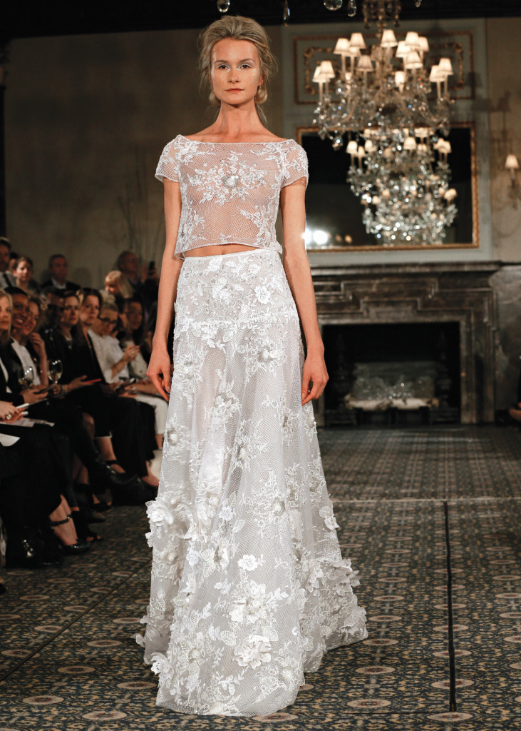 Mira Zwillinger Alluring Cap Sleeve Two-Piece Wedding Gown