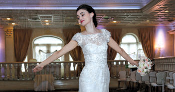 Gown: Lucia Rodriguez, LW2042; Bouquet: Ariston Flowers