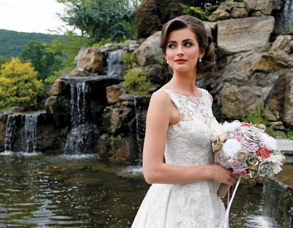 Gown: Oleg Cassini at David's Bridal (CWG658, $1,758), Forever Brooch Bouquets