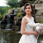 Gown: Oleg Cassini at David's Bridal (CWG658, $1,758), Forever Brooch Bouquets