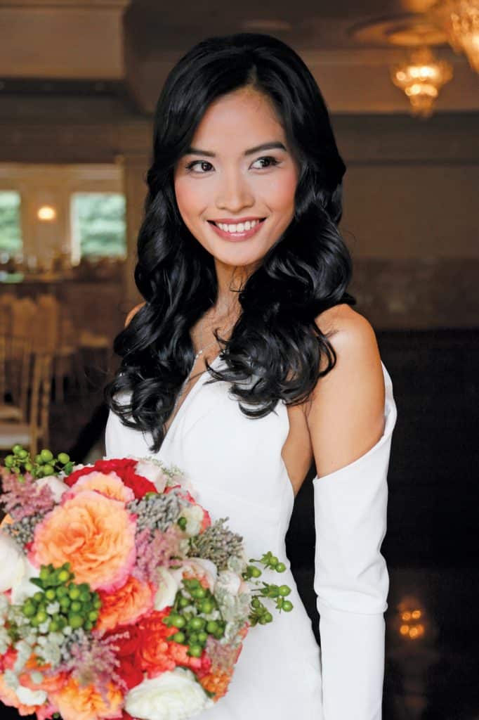 Gown: Jennifer Black at Tulle NY (Suki, $1,800), Torcianna Florals