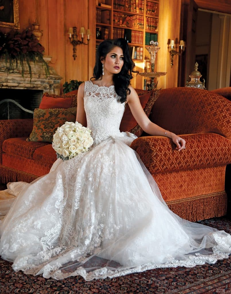 Gown: Oleg Cassini at David's Bridal (CWG780, $1,858), Ariston Flowers, Bracelet-KVO Collections, Earrings-David's