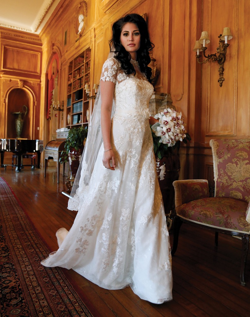 Gown: Oleg Cassini at David's Bridal (CWG790, $1,258), Ariston Flowers