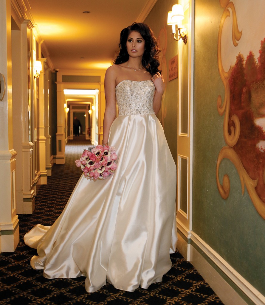 Gown: Oleg Cassini at David's Bridal (CWG791, $1,158), Ariston Flowers, Jewelry-KVO Collections