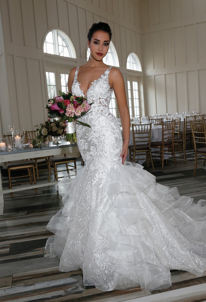 Gown: Eve of Milady (1611), Bouquet: Mitch Kolby Events, Jewelry: David's Bridal