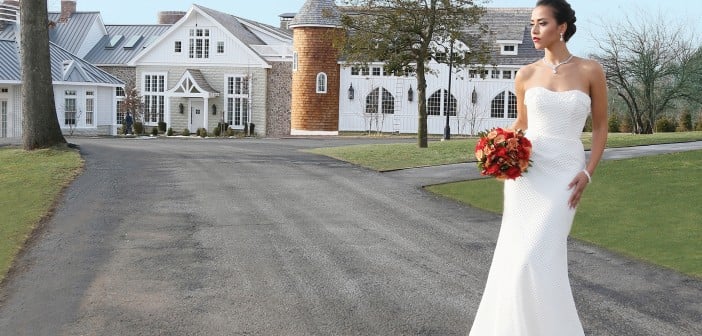 The Ryland Inn | Wedding Venue-New Bridal Gowns Gown: Jennifer Black at Tulle NY (Karlie, $1,960), Bouquet: Mitch Kolby Events, Jewelry: David's Bridal
