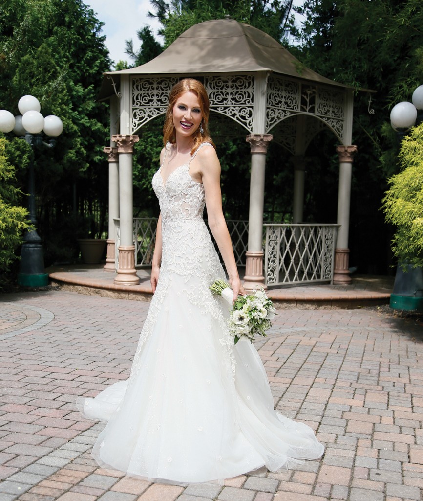 Gown-Eve of Milady (5355), Bouquet-Mitch Kolby Events, Hair Jewelry-Sterling Hairpins, Earrings-David's Bridal