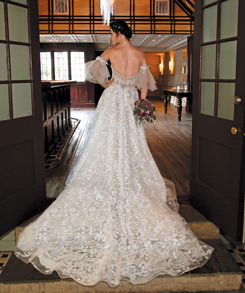 Gown-Eve of Milady (1618), Henry's Florist, Hair Jewelry-Sterling Hairpins, Earrings-David's Bridal