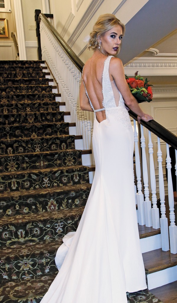 Gown-Jude Jowilson (Lola, $4,180), Sandra's & Donath's Florist, Hair Jewelry-Sterling Hairpins, Earrings-David's Bridal