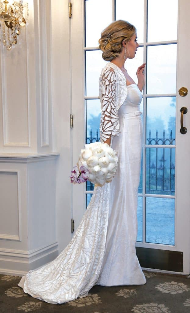 Gown-Oleg Cassini at David's Bridal, Ariston Flowers, Hair Jewelry-Sterling Hairpins, Earrings-David's Bridal
