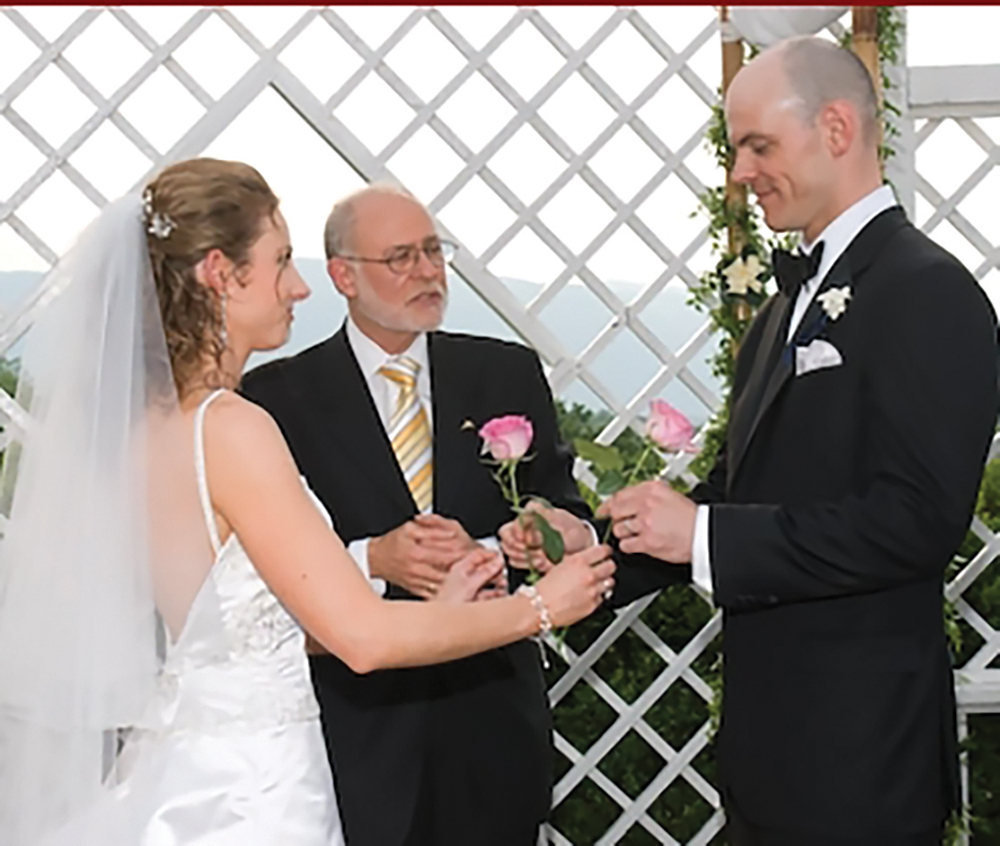 Loving Hearts Ceremonies, Rabbi Roger with Wedding Couple
