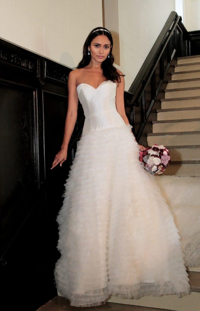 Gown: Antonio Gual (Devon) at Tulle NY. Bouquet: Forever Brooch Bouquets.