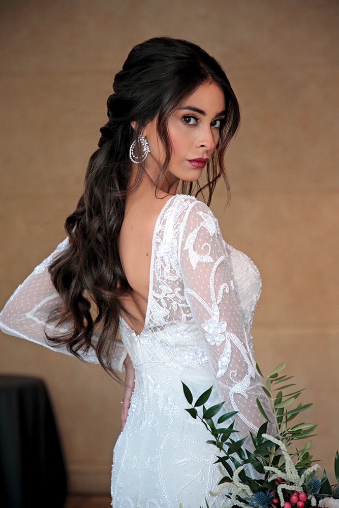Gown: DB Studio (WGIN718) at David's Bridal. Bouquet: Douglas Koch Designs Ltd.