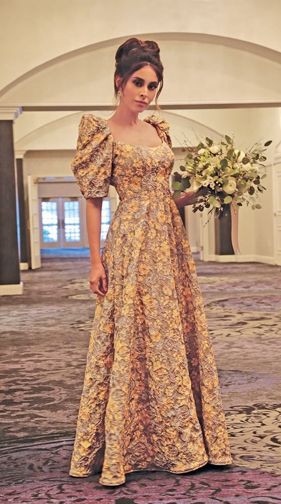 Gown: Jenny Couture. Bouquet: Douglas Koch Designs, Ltd.