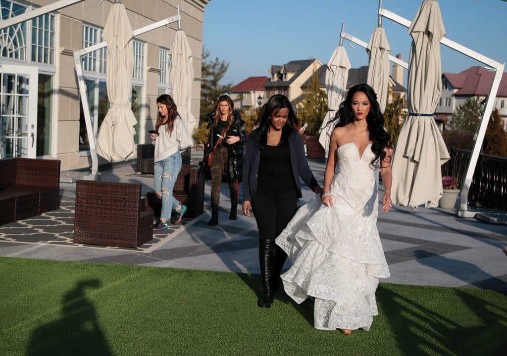 The Team! Gown: Oleg Cassini (CWG846, $1499) at David's Bridal. Bouquet: Forever Brooch Bouquets.