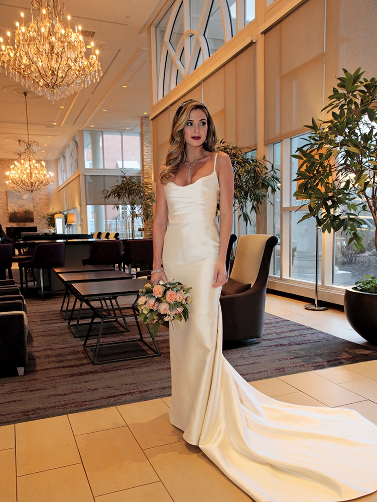 Gown: Jude Jowilson (Taylor). Bouquet: Ariston Flowers.