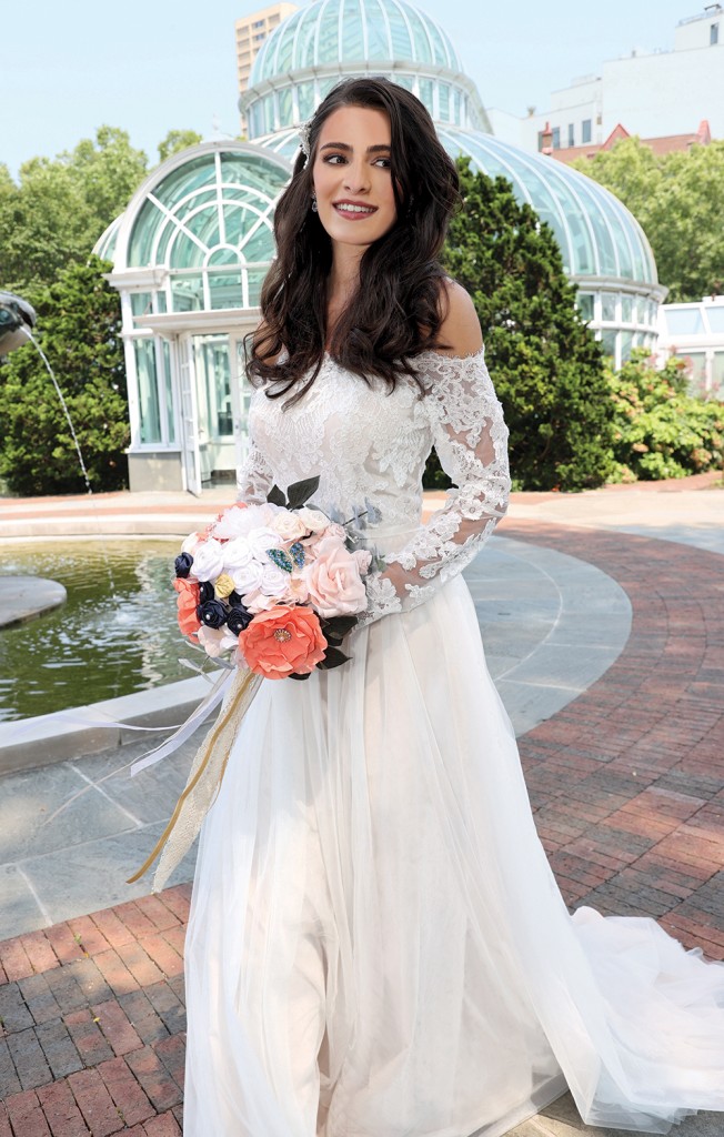 Gown: DB Studio at David's Bridal. Bouquet: Forever Brooch Bouquets.