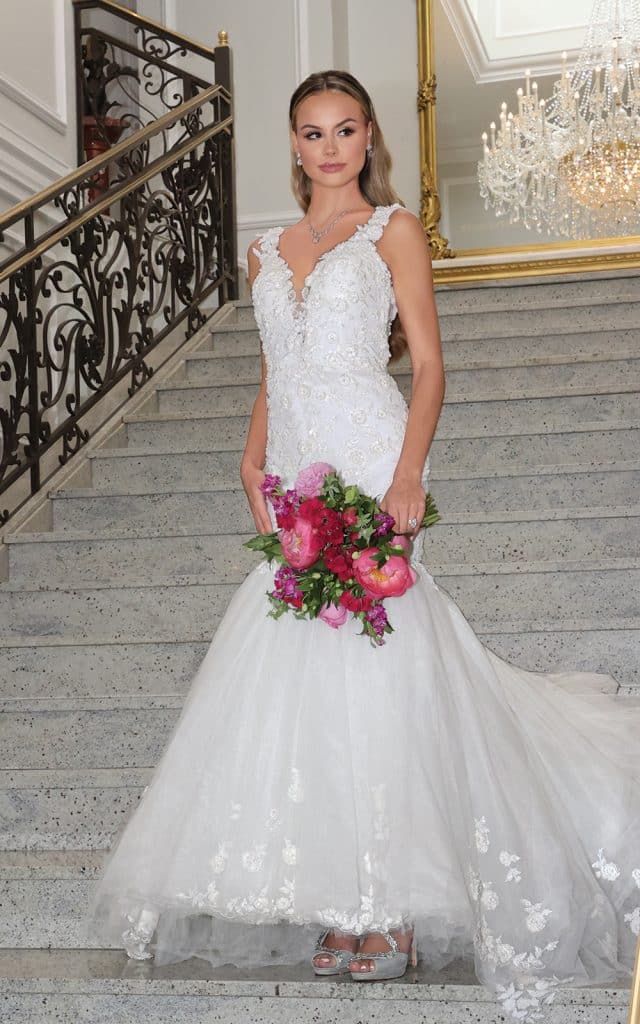 Gown: Bossina Couture (Emma). Bouquet: Bespoke Floral.