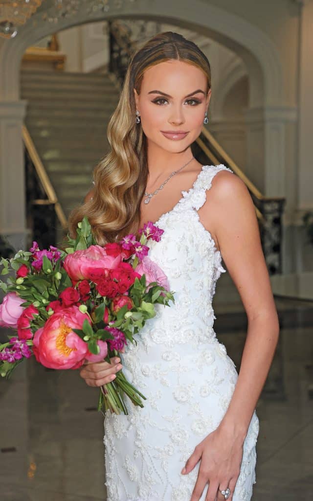 Gown: Bossina Couture (Emma). Bouquet: Bespoke Floral.